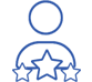 A blue star is in the shape of a person.